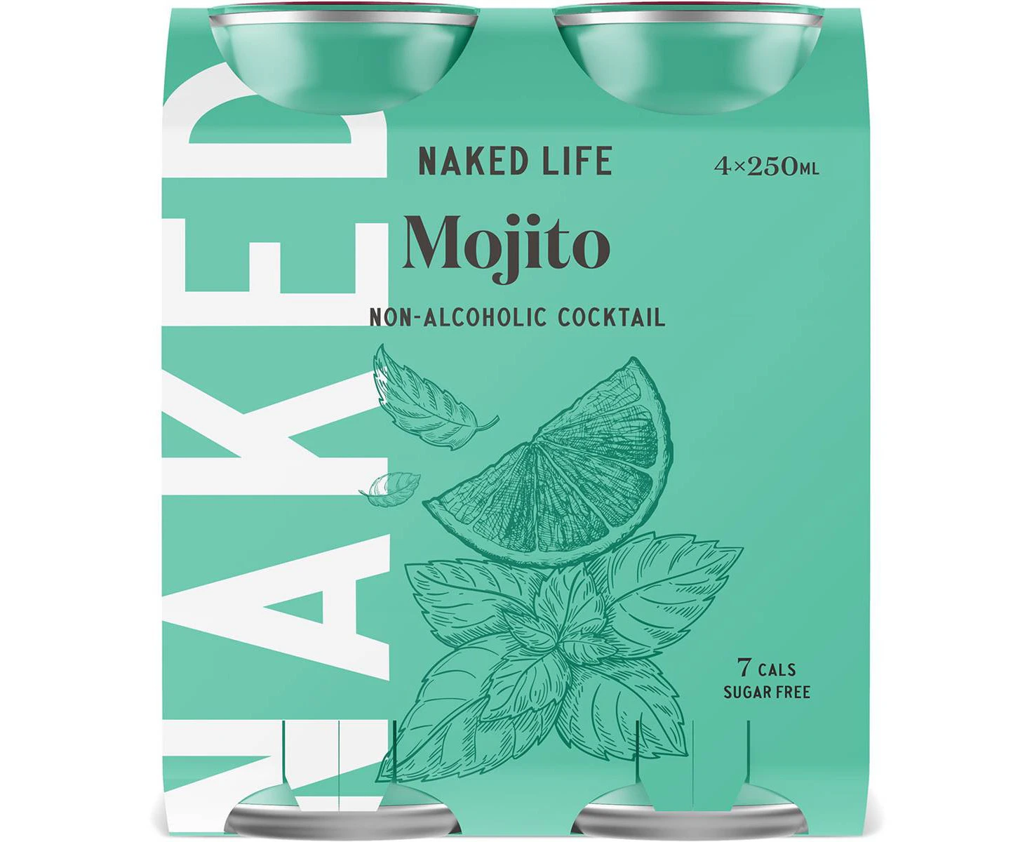 4PK Naked Life 250ml Mojito Spritz Non-Alcoholic Cocktail Cans Drink Beverage