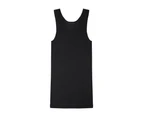 5 Pack Bonds Mens The Original Chesty Cotton Black Plain Singlet Vest Tank Top