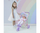 Magical Dreamland Baby Doll Jogging Pram - My Little Girls First Dolls Pram Toy Accessories Little Girls Gift, Iridescent color