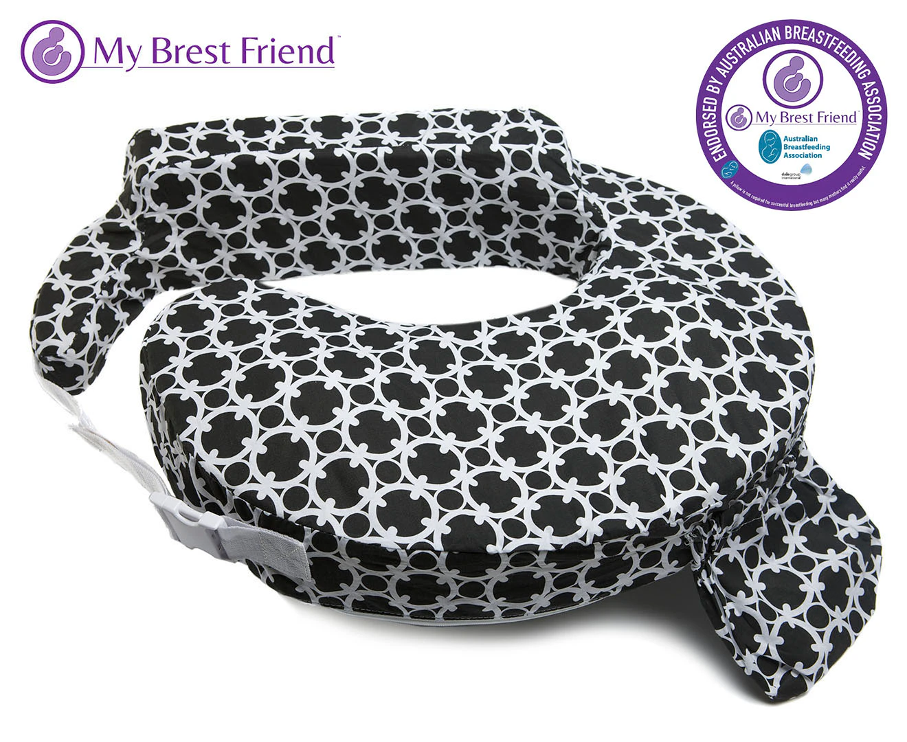 My Brest Friend Nursing/Breastfeeding Support Pillow Cotton Black White Marina