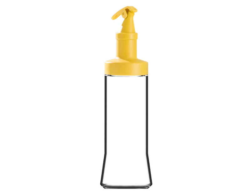 Olive Oil Bottle Dispenser ,Oil Bottles for Kitchen, Square Tall Glass Olive Oil Bottle with-lemon yellow