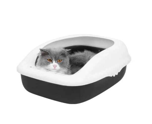 Cat Litter Box Pan with removable rimmed Lid Prevent Litter scatter Large Space