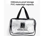 Clear Cosmetics Bag Transparent Tote Bag Thick PVC Zippered Toiletry Carry Pouch Waterproof Makeup Artist Large Bag Diaper Shoulder Bag Beach Bag - S