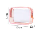 Clear Toiletry Bag Transparent Makeup Bags Set Waterproof Wash Bag - Pink