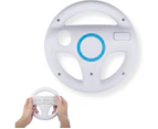 TechFlo Steering Racing Wheel Compatible with Nintendo Wii WiiU Mario Kart - White