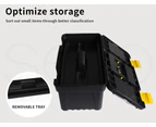 Traderight Tool Storage Set Tool Box 3PCS Lock Organiser Portable Handle Garage - Black