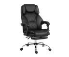 Artiss Executive Office Chair Leather Footrest Black