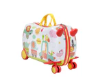 Bopeep Kids Ride On Suitcase Children Travel Luggage Carry Bag Trolley Zoo