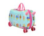 Bopeep Kids Ride On Suitcase Children Travel Luggage Carry Bag Trolley Ice Cream