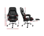 Artiss Executive Office Chair Leather Footrest Black