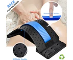 Back Stretcher, Lumbar Back Pain Relief Device, Spine Deck/ Multi-Level Back Massager Lumbar,4 Level - Black, Blue