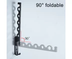 Dryer Rack Folding Wall Mount Clothes Hanger Laundry Room Clothes Hanger Wall Hangers for Clothes Stainless Steel,Black