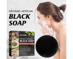 120g Skin Care Soap Nutritional Mild Minimalistic African Body Black Soap for Unisex-Black