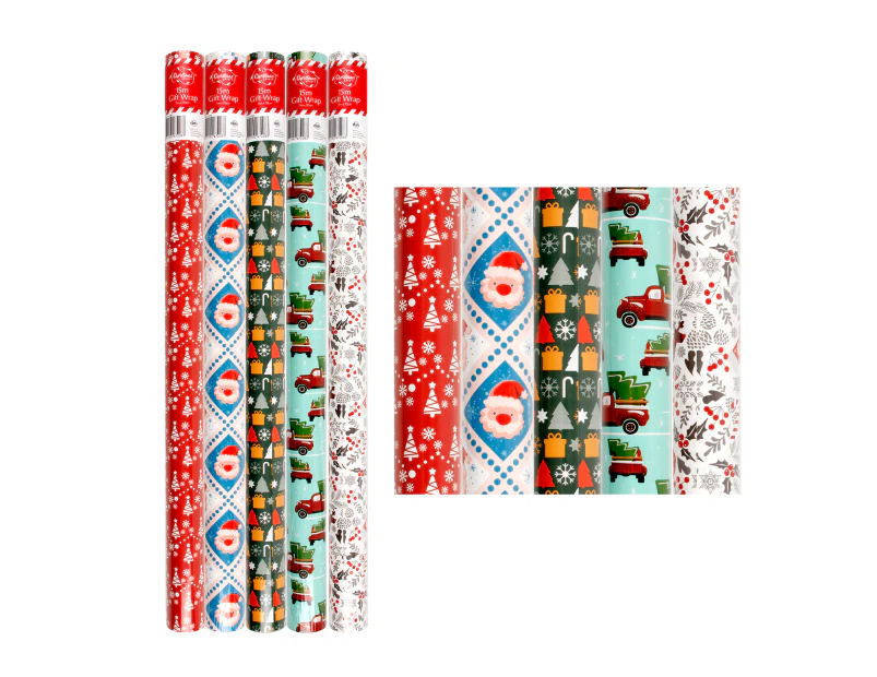 2 x Dats 15mx70cm Christmas Wrapping Paper - Assorted