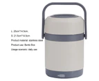 1 Set 1.6/2.0L Insulation Bucket Stackable Large Capacity Rust-proof Detachable Lunch Box Multilayer Electric Thermostatic Lunch Box for Office-White