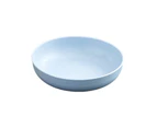Dinner Plate Solid Color Easy Cleaning Microwave Safe Food Grade Tableware Round Shape Food Plate Home Anti-Slip Base Dinner Dish Kitchen Supplies-Blue
