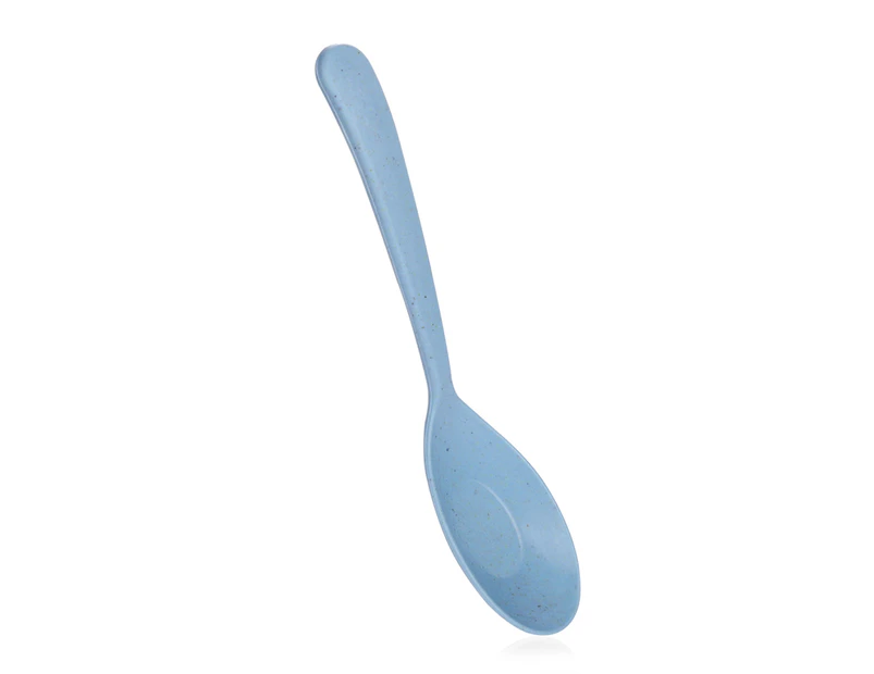 Soup Spoon Eco-friendly Long Handle Plastic Microwave Dishwasher Safe Porridge Spoon Kids Tableware -Blue