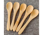 5Pcs Ice Cream Spoon Mini Easy Clean Wear-resistant Natural Wooden Children Yogurt Spoon for Kitchen-A