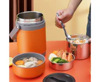 1 Set 1.6/2.0L Insulation Bucket Stackable Large Capacity Rust-proof Detachable Lunch Box Multilayer Electric Thermostatic Lunch Box for Office-Orange