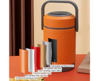 1 Set 1.6/2.0L Insulation Bucket Stackable Large Capacity Rust-proof Detachable Lunch Box Multilayer Electric Thermostatic Lunch Box for Office-Orange