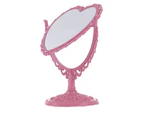 Mirror 7-Inch Heart Shaped Mirror Tabletop Vanity Makeup Mirror Beauty Mirror with 3X Magnification Vintage Mirror (Pink Heart-Shaped)