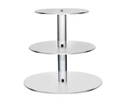 3/4/5/6 Tier Cake Stand Transparent Glass Display Tray Rack Decoration Tool-3 Layers
