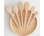 5Pcs Wooden Handmade Long Handle Eating Cooking Soup Spoons Kitchen Utensil-6#