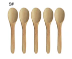 5Pcs Wooden Handmade Long Handle Eating Cooking Soup Spoons Kitchen Utensil-5#