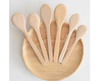 5Pcs Wooden Handmade Long Handle Eating Cooking Soup Spoons Kitchen Utensil-5#