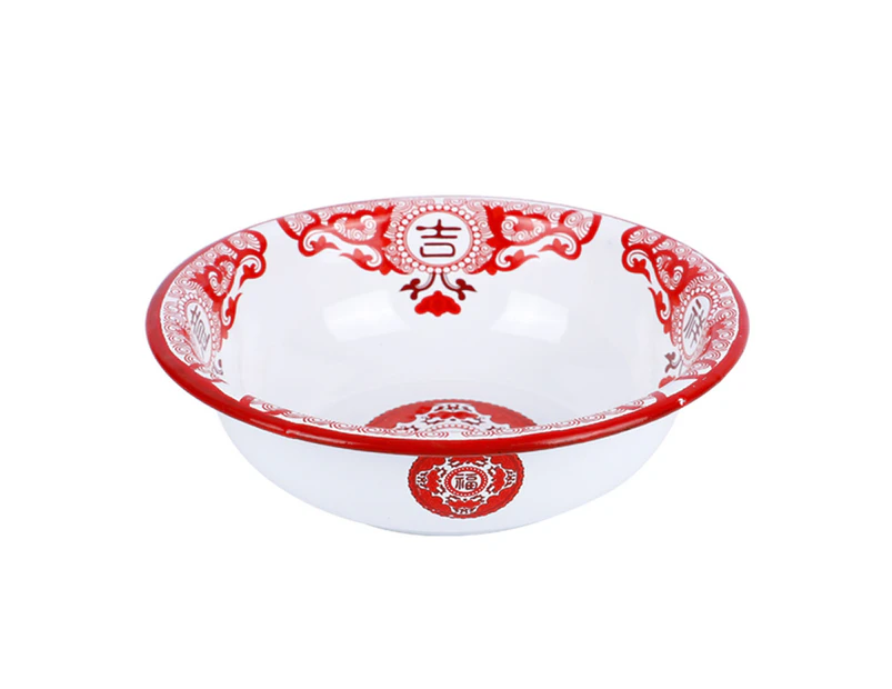 Durable Food Basin Easy Clean Enamel Large Capacity Thick Storage Plate for Home-24cm