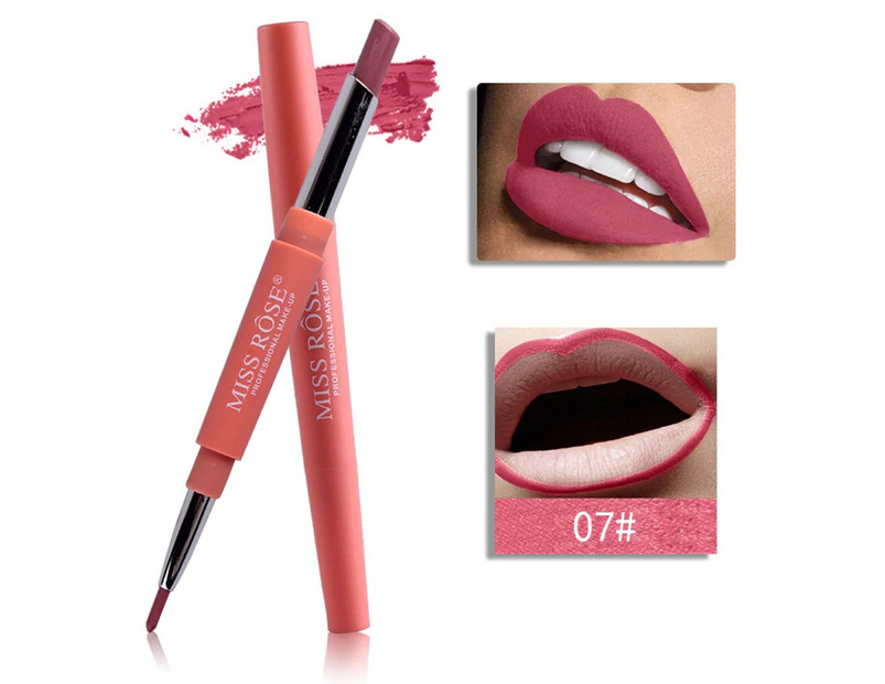 Women\'s Fashion Long Last Dual Head Lipliner Matte Lip Lipstick Pencil Makeup-7#