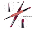 Women\'s Fashion Long Last Dual Head Lipliner Matte Lip Lipstick Pencil Makeup-2#