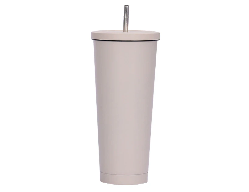 750ML Drinking Tumbler Large Capacity Multi-Functional Easy to Carry Water Storage Tumbler with Straw for Travel-Grey