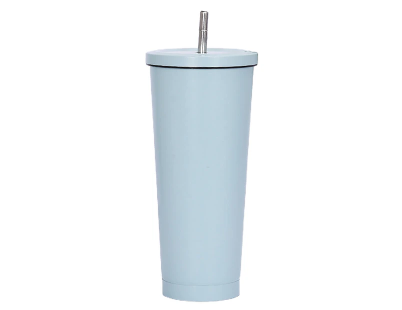 750ML Drinking Tumbler Large Capacity Multi-Functional Easy to Carry Water Storage Tumbler with Straw for Travel-Blue