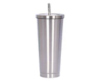 750ML Drinking Tumbler Large Capacity Multi-Functional Easy to Carry Water Storage Tumbler with Straw for Travel-Stainless Steel