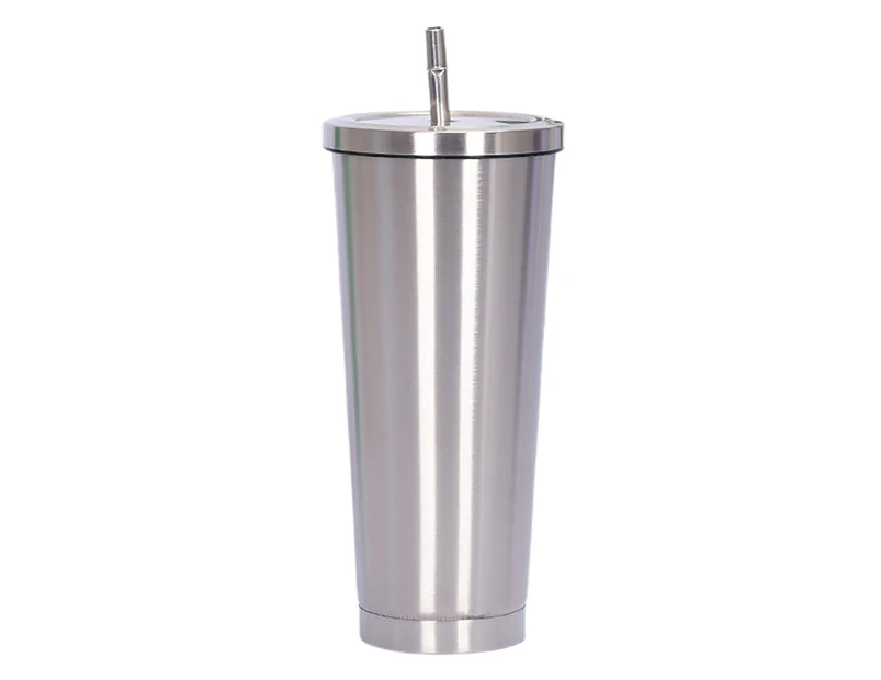 750ML Drinking Tumbler Large Capacity Multi-Functional Easy to Carry Water Storage Tumbler with Straw for Travel-Stainless Steel