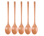 5Pcs Wooden Spoon Japanese Style Scratch-resistant Fine Workmanship Kids Wooden Spoon for Daily Use-2#