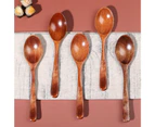 Soup Spoon Anti-slid Handle Smooth Wood Long Handle Sturdy Soup Scoop for Kitchen