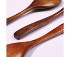 Soup Spoon Anti-slid Handle Smooth Wood Long Handle Sturdy Soup Scoop for Kitchen