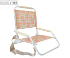 Good Vibes Folding Beach Chair - Retro Dot/White