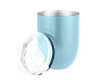 10oz Outdoor Picnic Camping Stainless Steel Stemless Unbreakable Wine Glasses-Blue