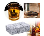 9Pcs Reusable Whiskey Stones Chillers Wine Drinks Cooler Ice Cubes Granite Rocks