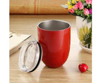 10oz Outdoor Picnic Camping Stainless Steel Stemless Unbreakable Wine Glasses-Silver
