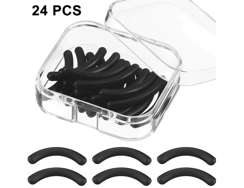 24 Pieces Curler Refills Eyelash Curler Refill Pads Silicone Rubber Curler Replacement Refills Pads for Universal Eyelash Curler with a Clear Storage Box