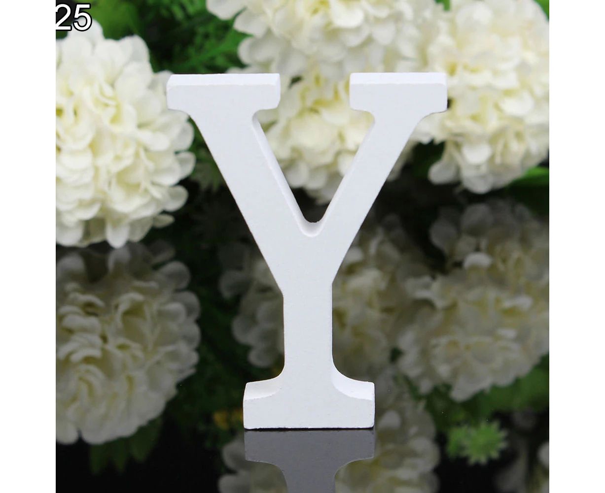 1 Pc White Wooden Letters Alphabet Wedding Birthday Party Home Decoration-25#