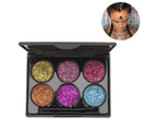 Face Paint Colours Glitter 6 Colors Makeup Palette Shimmer Eyeshadow Palette Mineral Pressed Glitter Cosmetics Sparkle