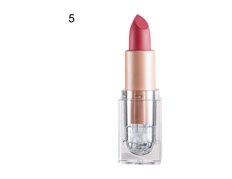 3.5g Lipstick Ice Cube Shape Matte Effect Mini Bean Paste Pink Color Waterproof Lipstick for Daily Use-5