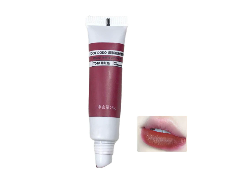 6g Lip Glaze Waterproof Daub Smoothly Nude Color Velvet Matte Lip Paste for Party -4