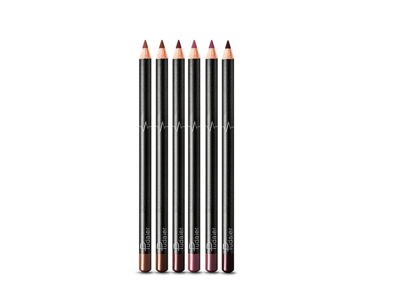 6Pcs 3.5g Lip Pencils Long Lasting High Pigmented Lightweight Nude Color Lip Pens for Photography -E