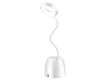 Desk Lamps for Home Office, Rechargeable Led Desk Lamp with USB Charge - White
